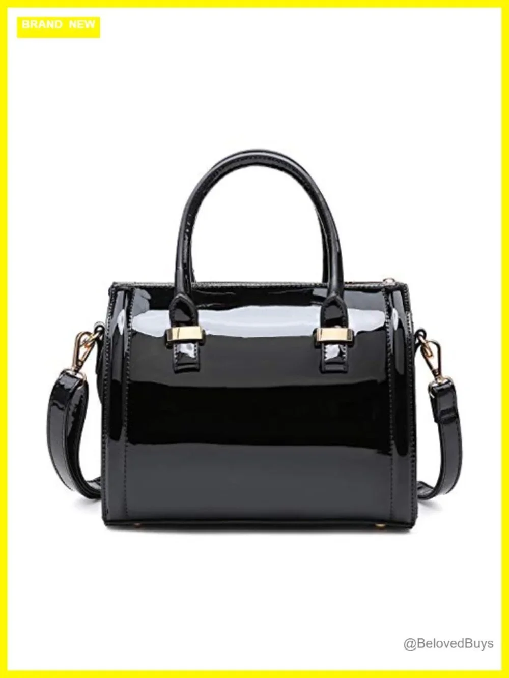 Faux Leather Barrel Satchel Handbag - Top Handle Crossbody Bag Women